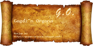 Gegán Orgona névjegykártya